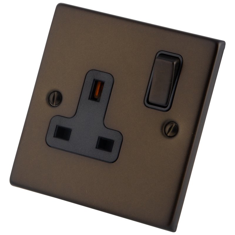 Dark Bronze 1 Gang 13 Amp  Switched Socket 6062-103