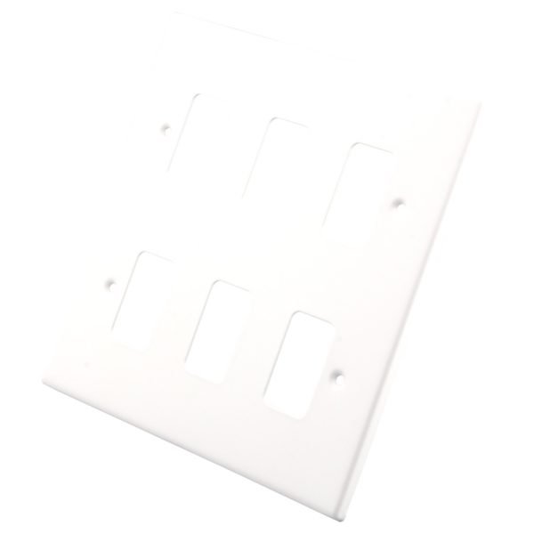 White Metal 6 Gang Grid Plate 6010-354