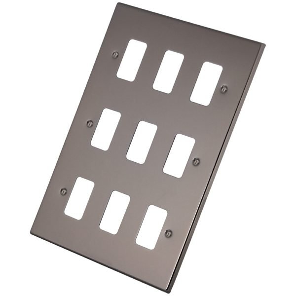Black Nickel 9 Gang Grid Plate 6070-356