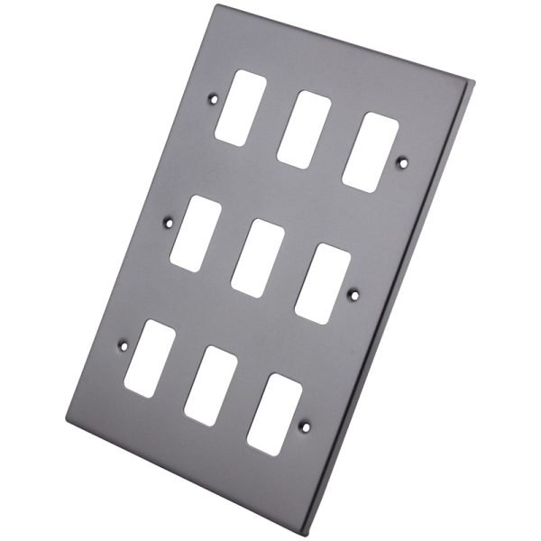 Gunmetal 9 Gang Grid Plate 6104-356