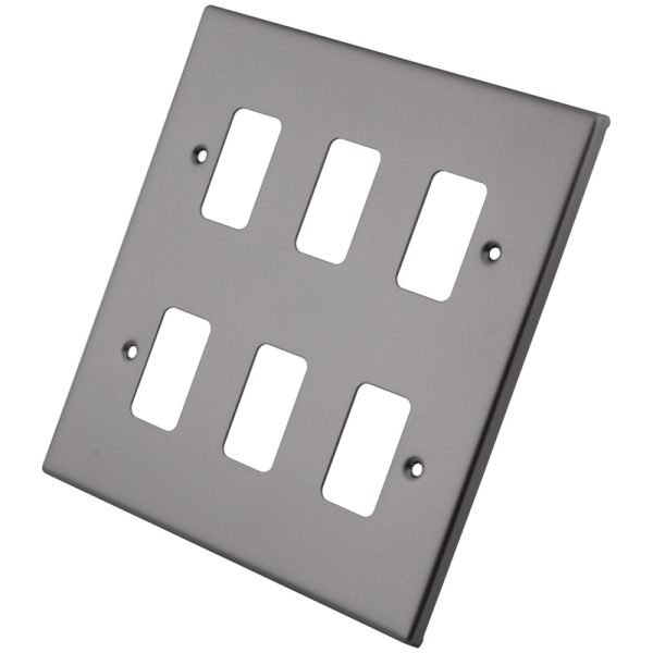 Gunmetal 6 Gang Grid Plate 6104-354